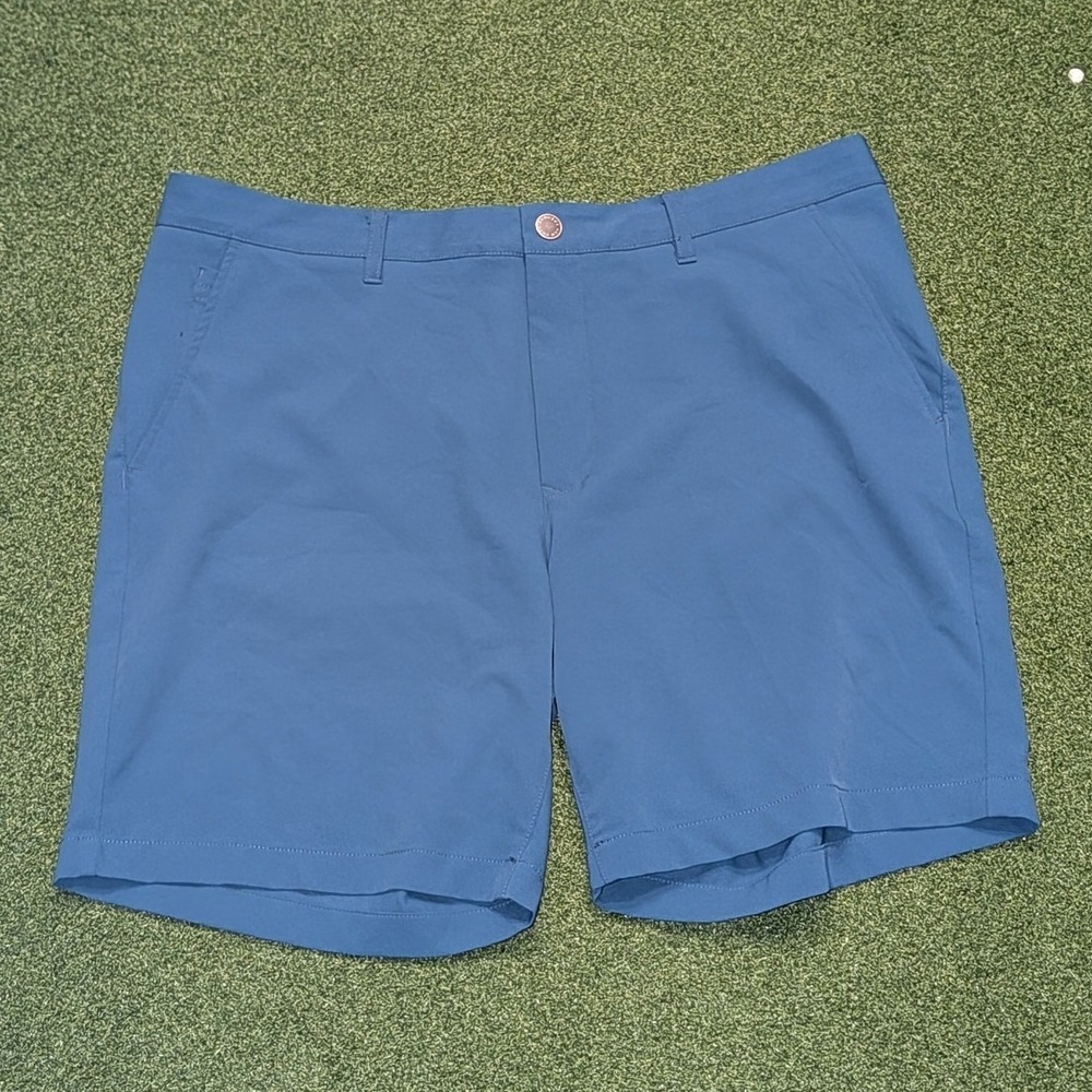Bonobos Men's Blue Solid Chino Highlands Golf Shorts Flat Front 8" Inseam sz 38